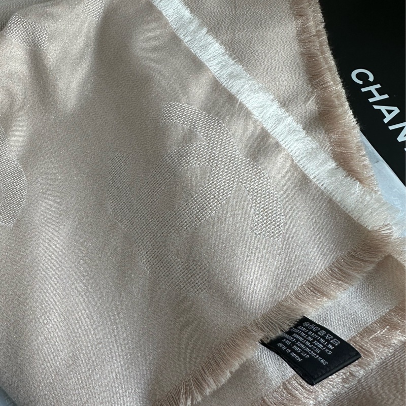 香奈兒香檳金圍巾披肩-1