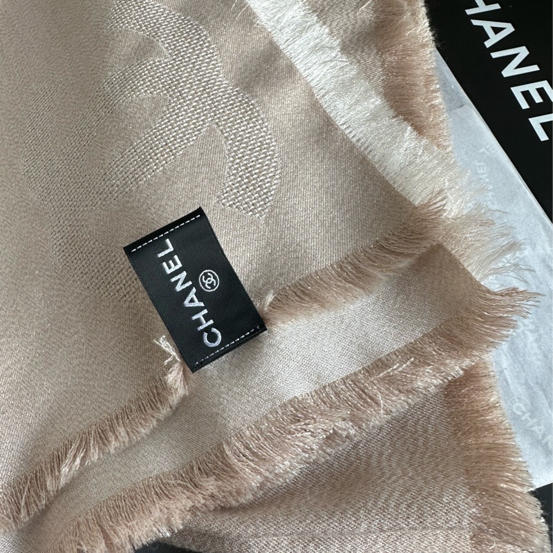 香奈兒香檳金圍巾披肩-5