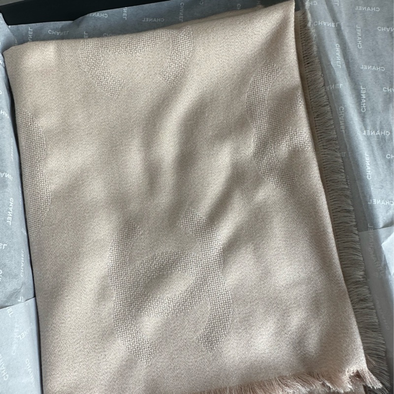 香奈兒香檳金圍巾披肩-8