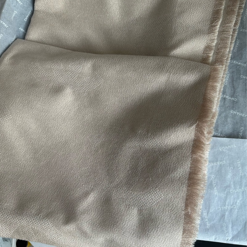 香奈兒香檳金圍巾披肩-9