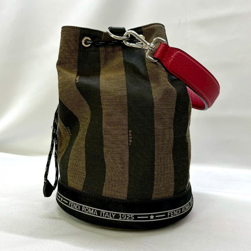 FENDI 直條紋抽繩水桶包-2