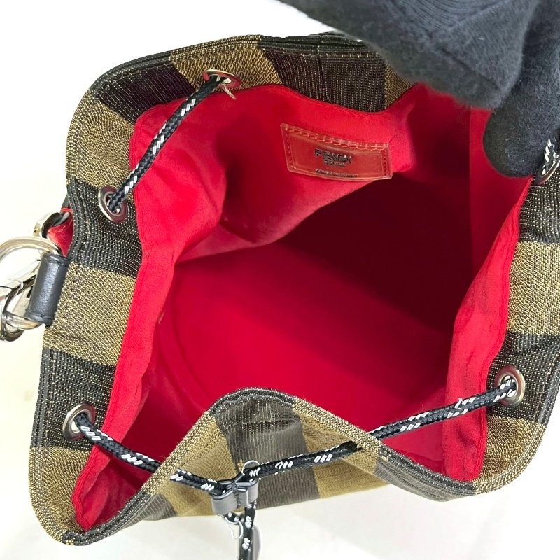 FENDI 直條紋抽繩水桶包-4