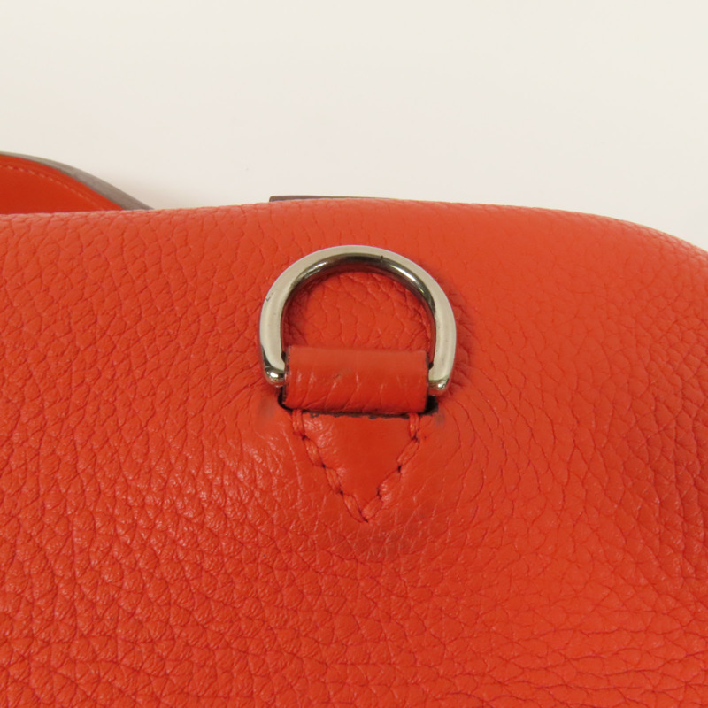 HERMES Clemence皮革24/24 29cm銀扣手挽肩背兩用袋Capucine-9