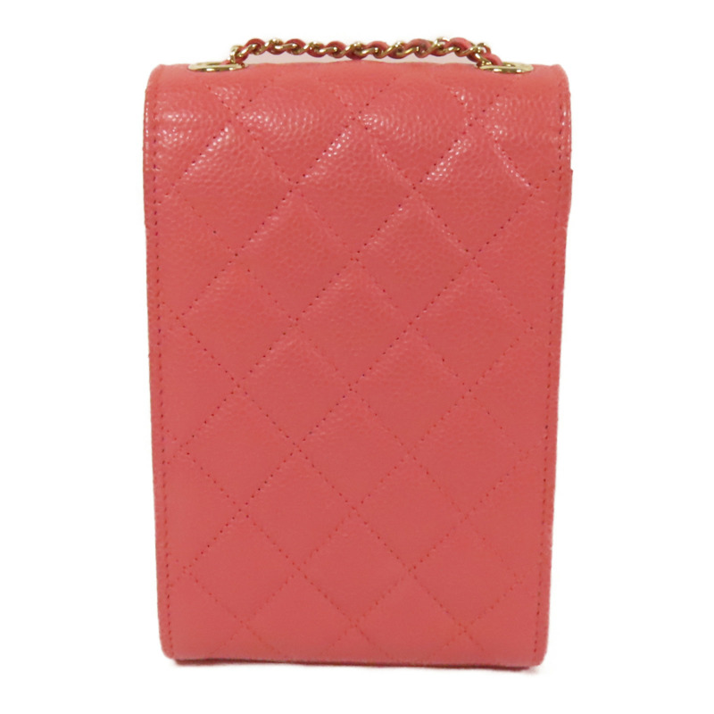 CHANEL 牛皮皮革Phone Bag金扣鏈帶肩背袋-1