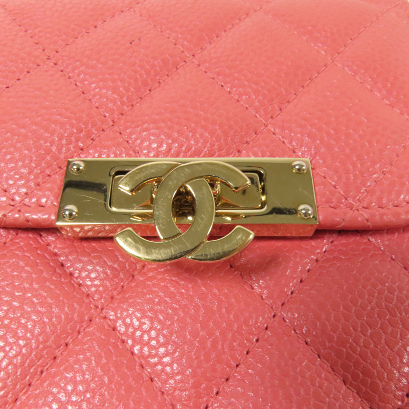 CHANEL 牛皮皮革Phone Bag金扣鏈帶肩背袋-6