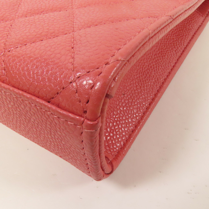 CHANEL 牛皮皮革Phone Bag金扣鏈帶肩背袋-12