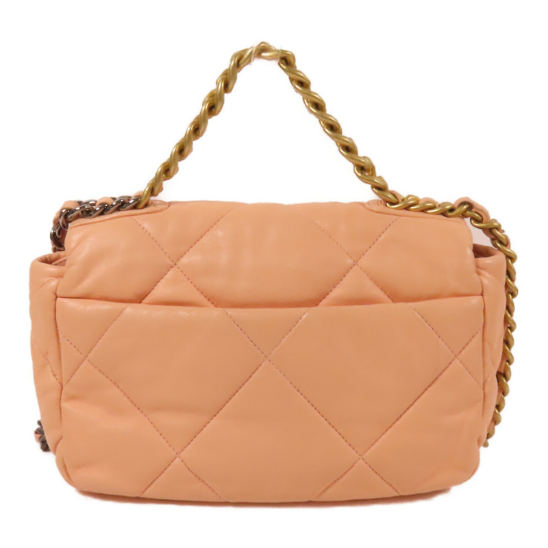 CHANEL 羊皮皮革Chanel 19 Small金扣鏈帶肩背袋-1