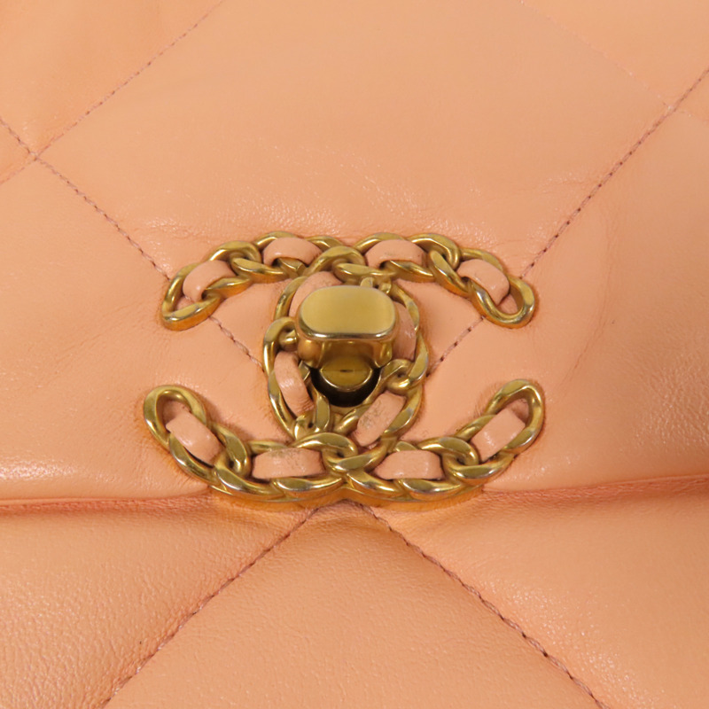 CHANEL 羊皮皮革Chanel 19 Small金扣鏈帶肩背袋-6