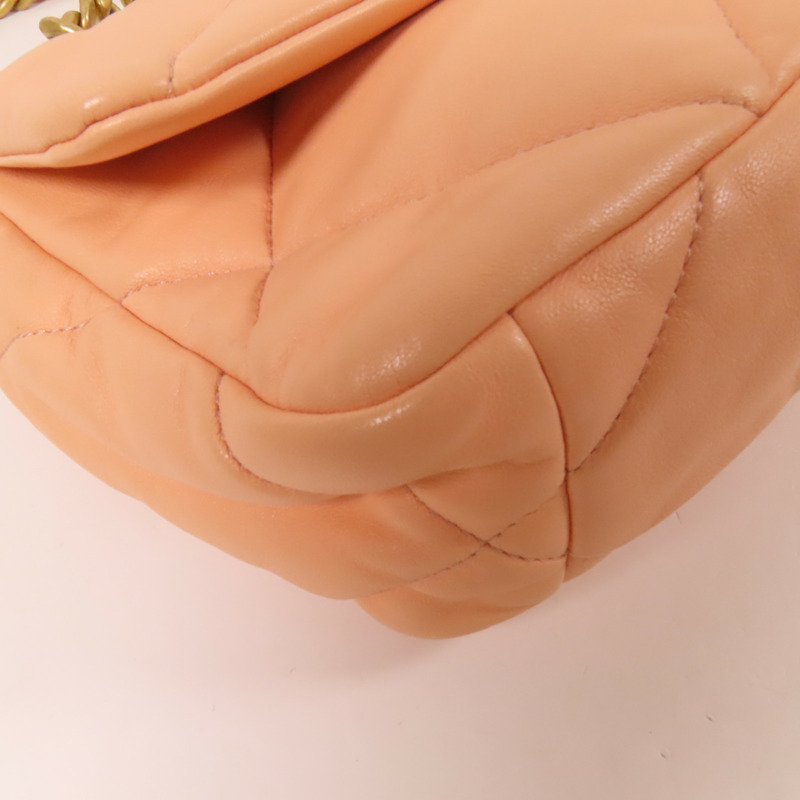 CHANEL 羊皮皮革Chanel 19 Small金扣鏈帶肩背袋-10