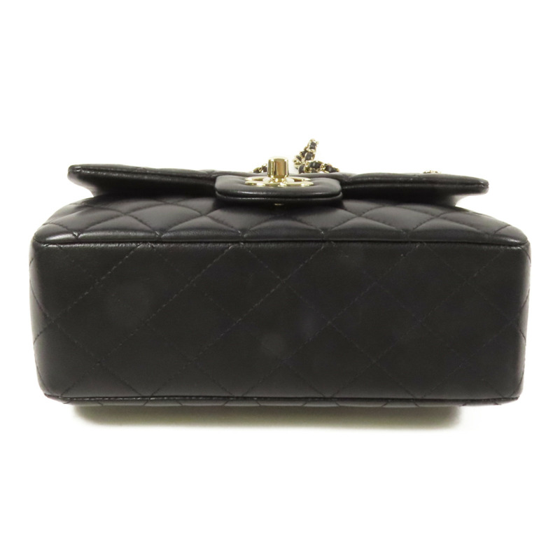 CHANEL 羊皮皮革23K Top Handle金扣手挽肩背兩用袋-3