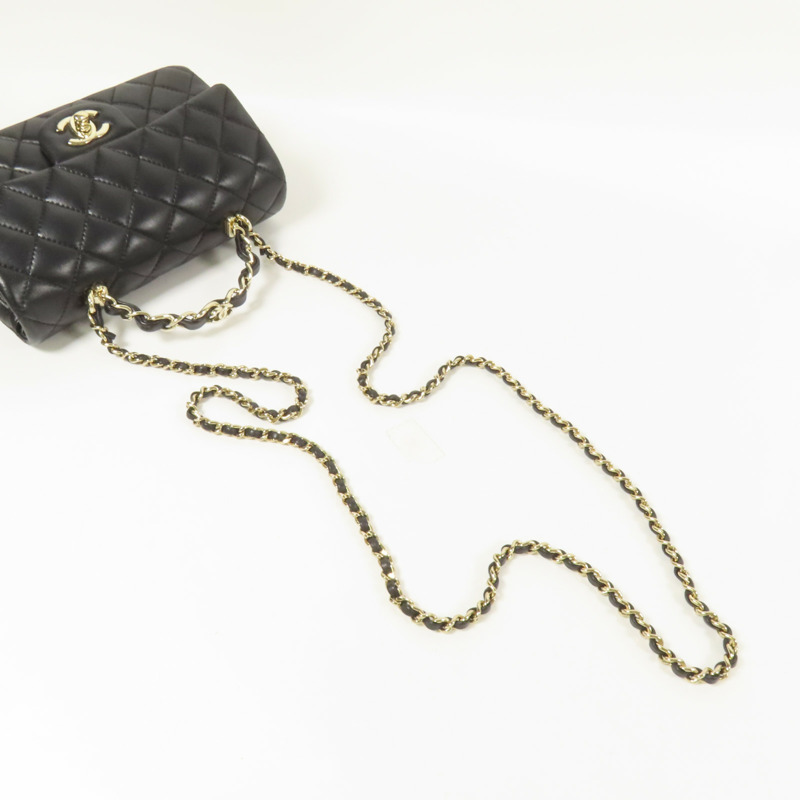 CHANEL 羊皮皮革23K Top Handle金扣手挽肩背兩用袋-4