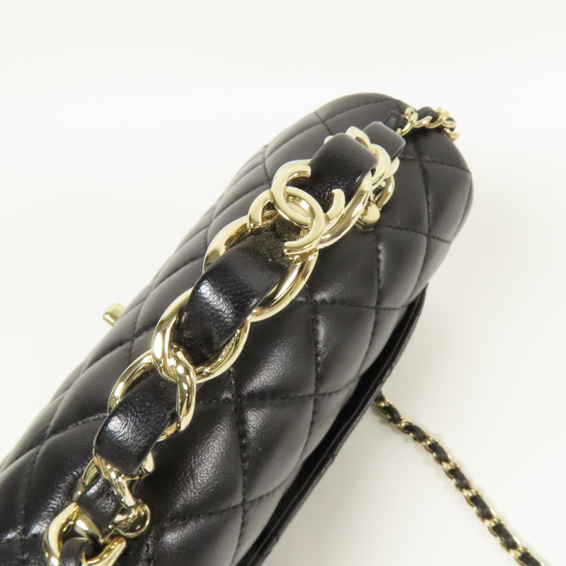 CHANEL 羊皮皮革23K Top Handle金扣手挽肩背兩用袋-6