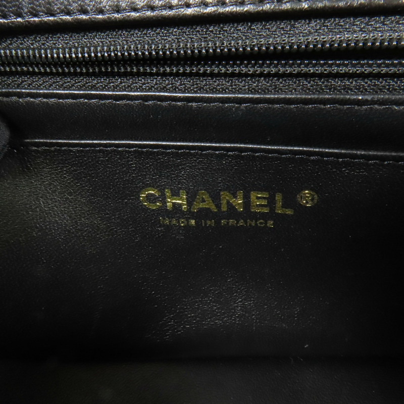 CHANEL 羊皮皮革23K Top Handle金扣手挽肩背兩用袋-8
