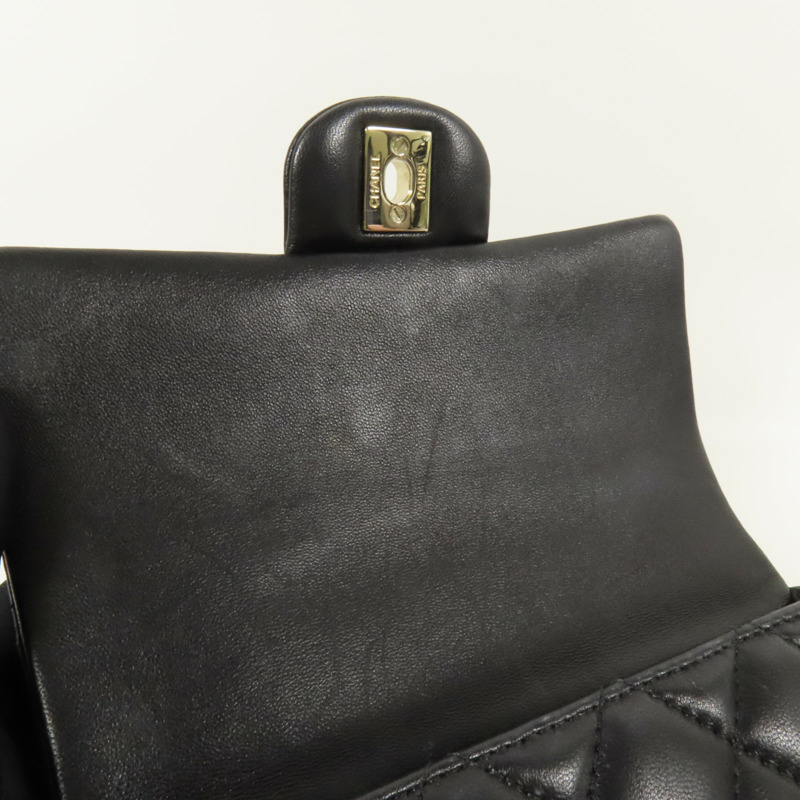 CHANEL 羊皮皮革23K Top Handle金扣手挽肩背兩用袋-15