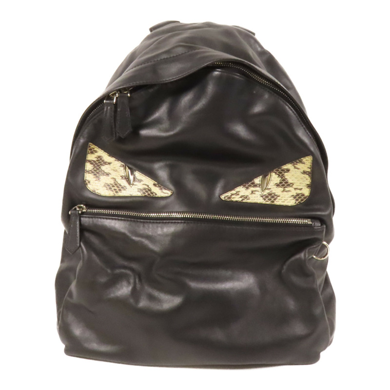 FENDI 牛皮皮革Backpack銀扣背包-0