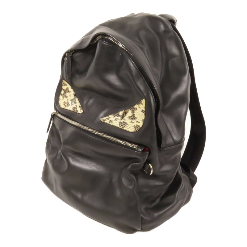 FENDI 牛皮皮革Backpack銀扣背包-2