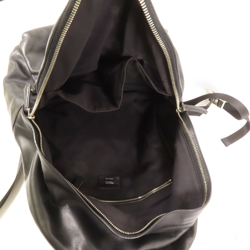FENDI 牛皮皮革Backpack銀扣背包-4