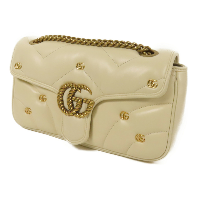 GUCCI 羊皮皮革GG Marmont金扣肩背袋-2