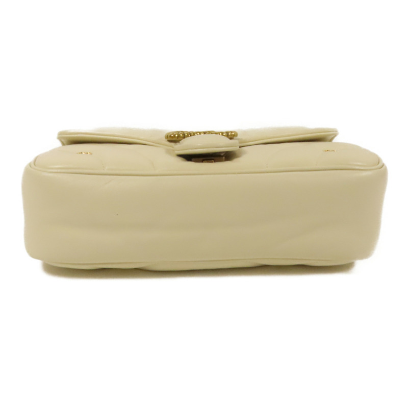 GUCCI 羊皮皮革GG Marmont金扣肩背袋-3