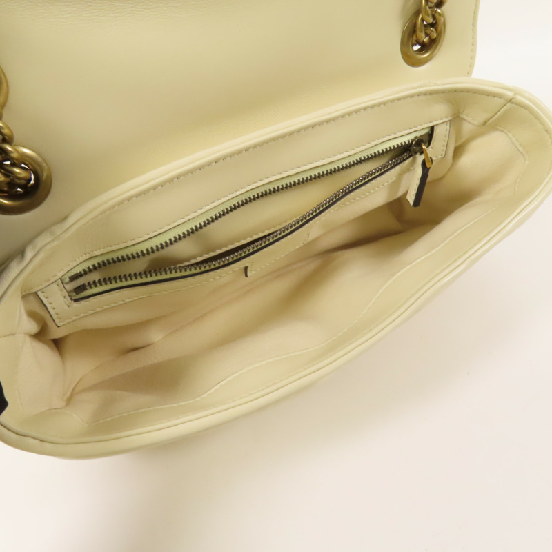 GUCCI 羊皮皮革GG Marmont金扣肩背袋-4