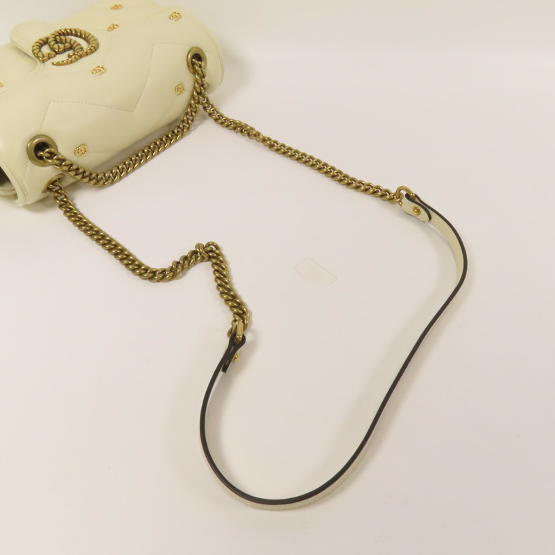 GUCCI 羊皮皮革GG Marmont金扣肩背袋-5