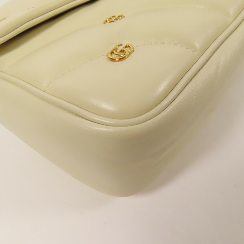 GUCCI 羊皮皮革GG Marmont金扣肩背袋-11