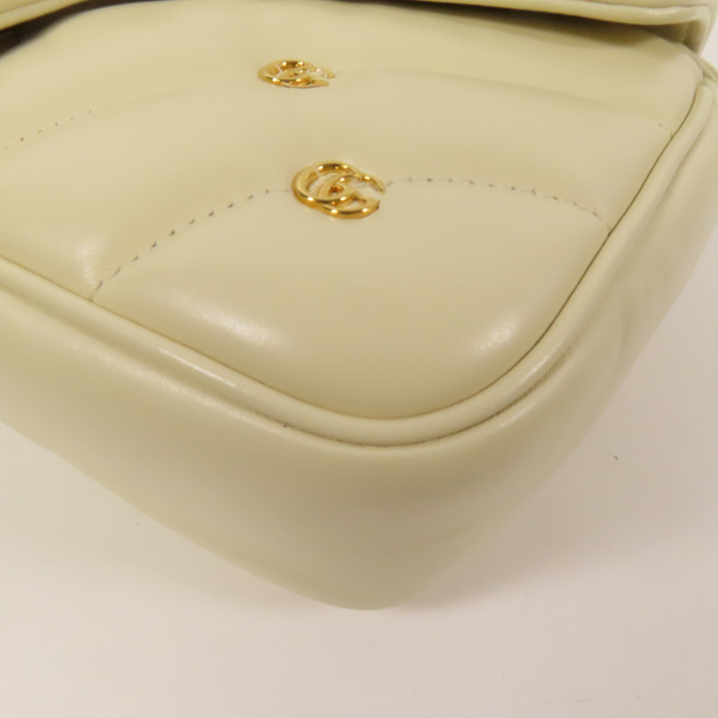 GUCCI 羊皮皮革GG Marmont金扣肩背袋-12