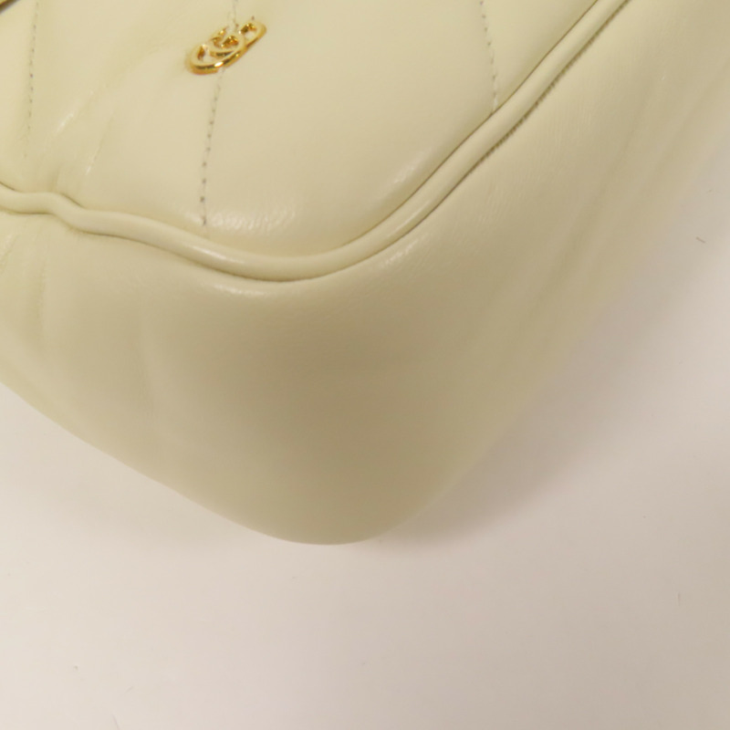 GUCCI 羊皮皮革GG Marmont金扣肩背袋-13