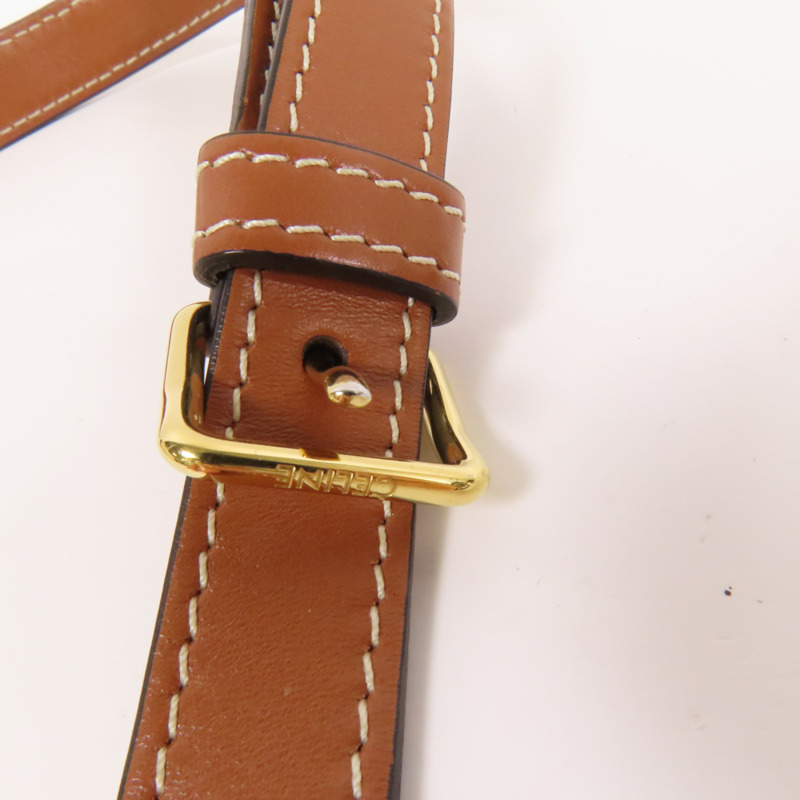 CELINE 塗層帆布Folco Bag金扣肩背袋-6