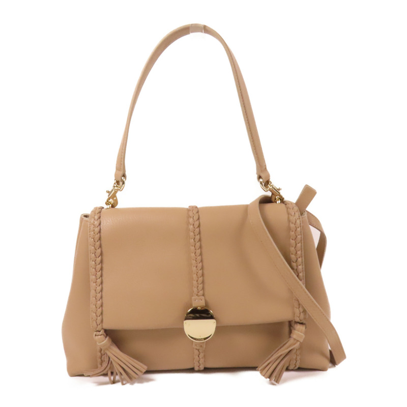 Chloe 牛皮皮革Penelope金扣手挽肩背兩用袋-0