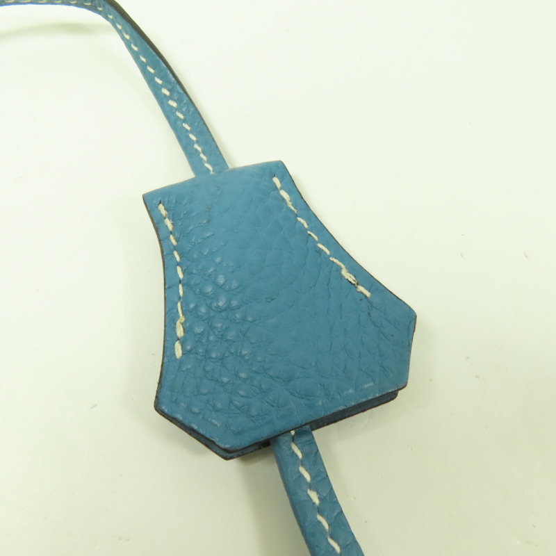 HERMES Togo皮革Birkin 30銀扣手挽袋Blue Jean-8