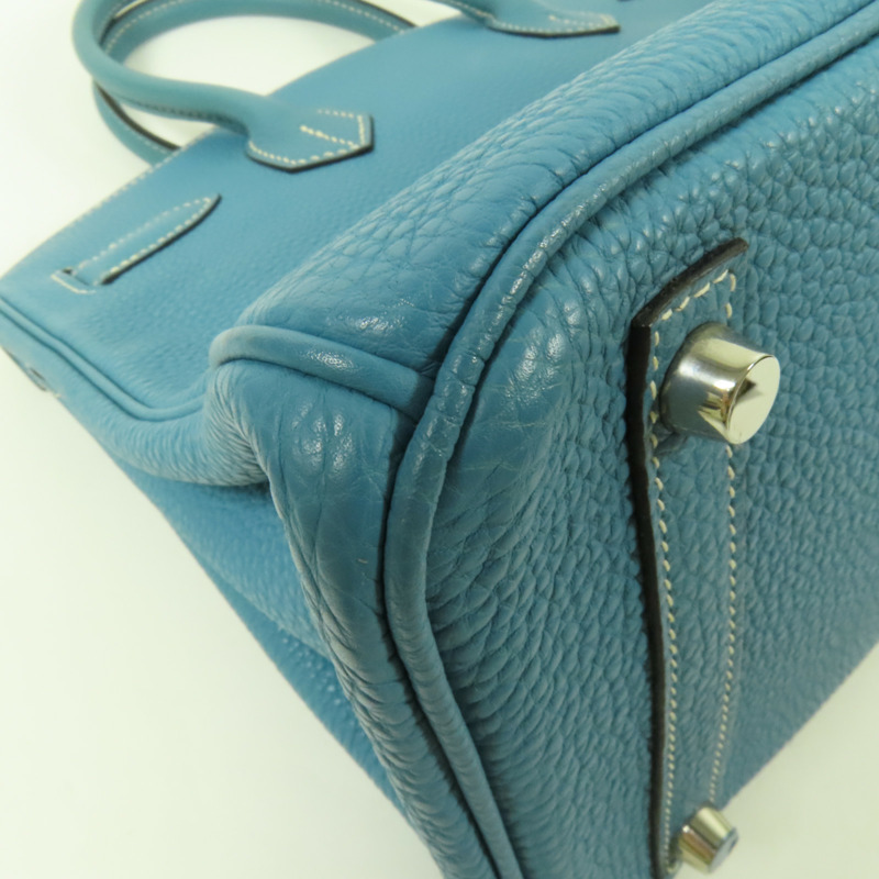 HERMES Togo皮革Birkin 30銀扣手挽袋Blue Jean-14