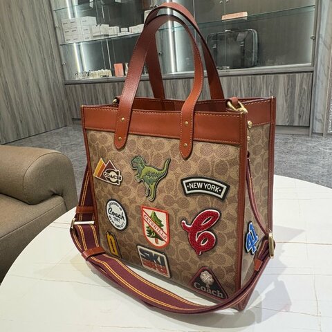 *SHIHNA名牌精品*COACH小恐龍 Rexy 徽章手提肩背包