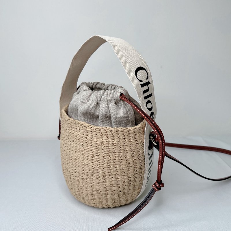 CHLOE Woody小號草編水桶包-2