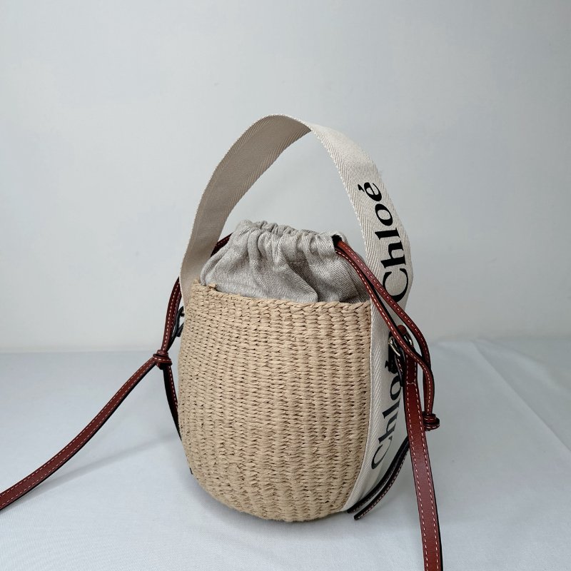 CHLOE Woody小號草編水桶包-4