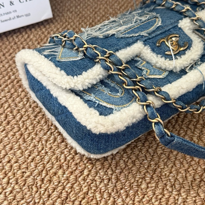 Chanel香奈兒19A cf淺藍色 中號-4