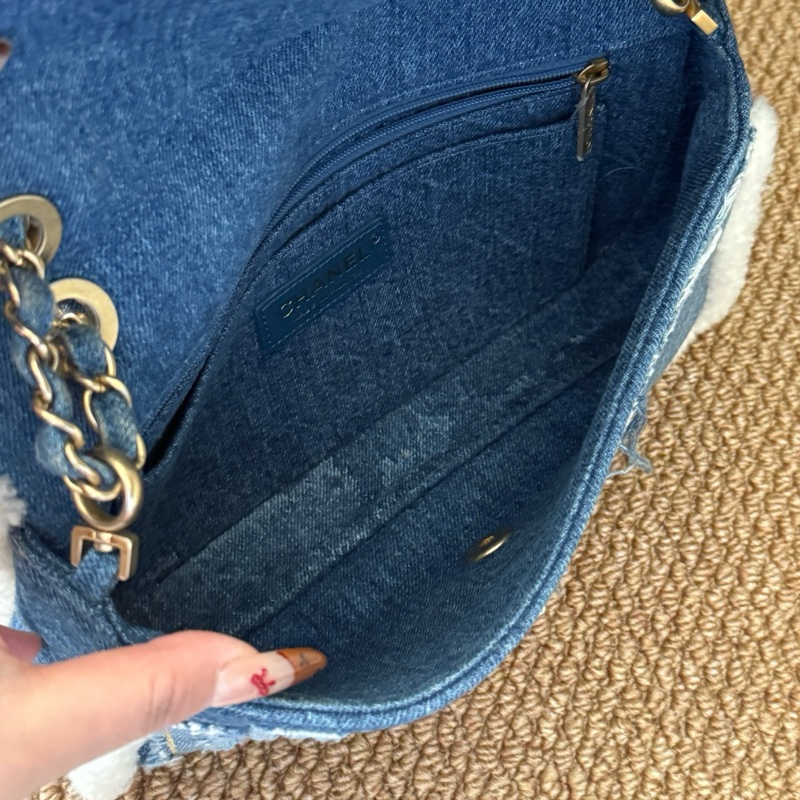 Chanel香奈兒19A cf淺藍色 中號-7