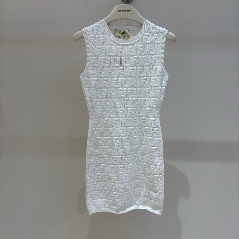 ❤️ FENDI 優雅無袖連衣裙-0