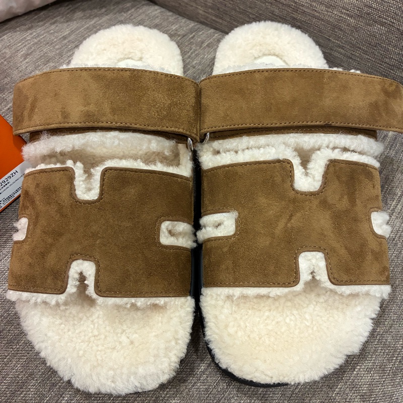 愛馬仕hermes chypre 二舅拖鞋 涼鞋 男款 麂皮 棕色 全新尺寸39.5-5