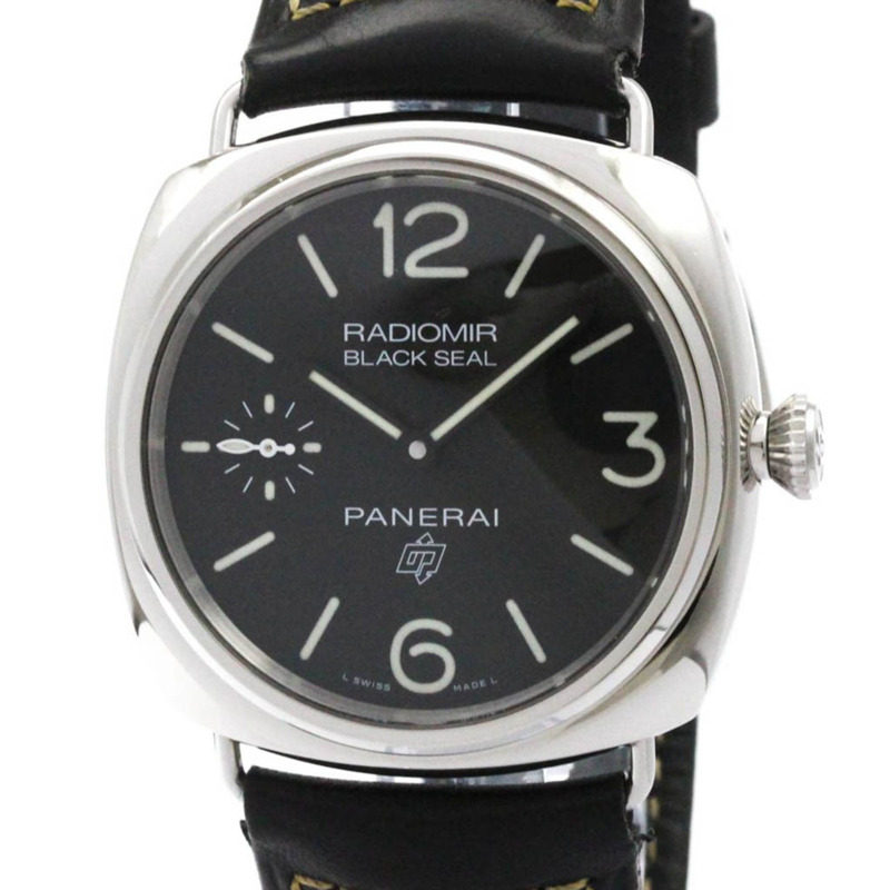 PANERAI Radiomir 黑色印章標誌鋼男式手錶 PAM00754 拋光-0