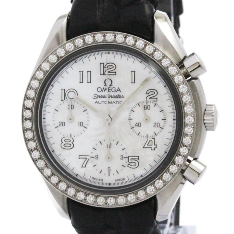 歐米茄超霸系列鑽石 MOP 錶盤鋼製男士手錶 3835.70.36 拋光-0