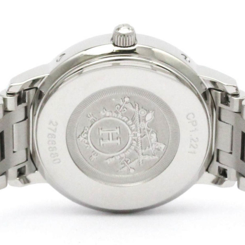 愛馬仕 Clipper 鍍玫瑰金鋼女士手錶 CP1.221 拋光-5