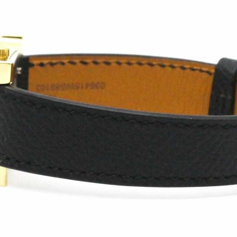 HERMES H 手錶鍍金皮革石英女士手錶 HH1.201 拋光-2