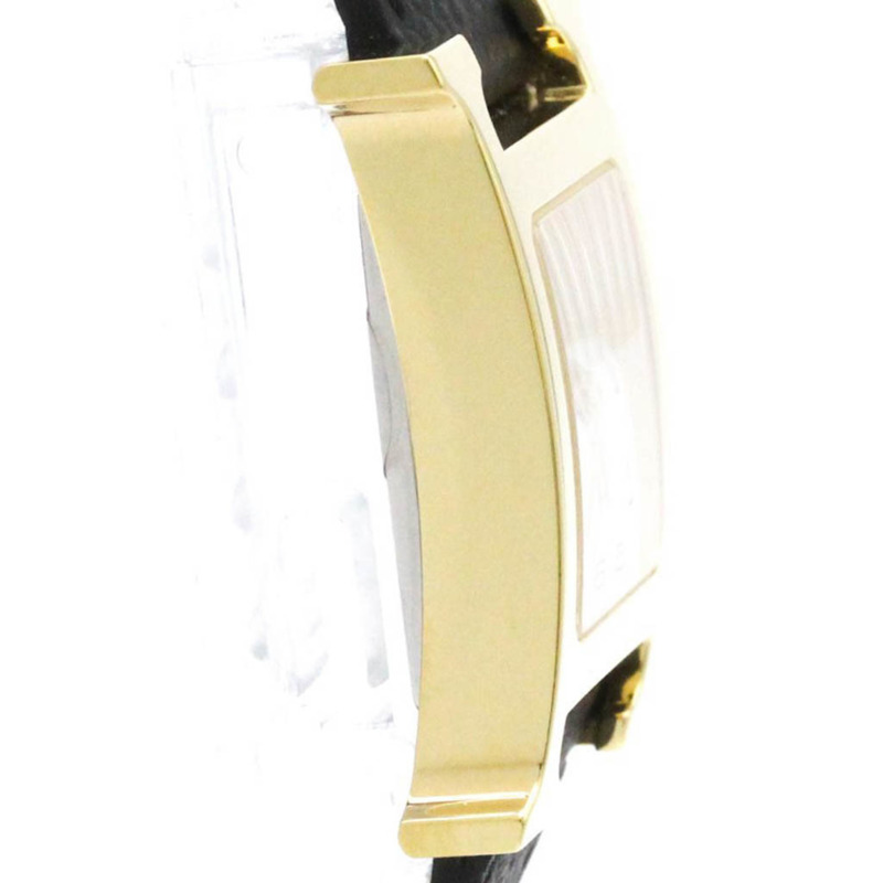 HERMES H 手錶鍍金皮革石英女士手錶 HH1.201 拋光-7