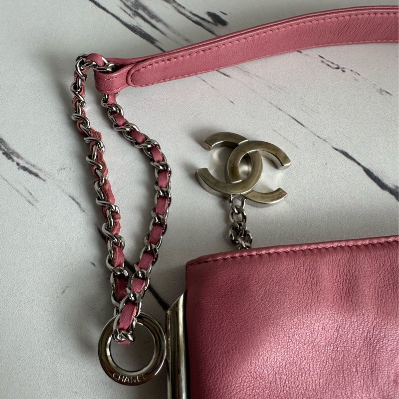 Chanel 粉色手提晚宴肩背包 也可以改造-3