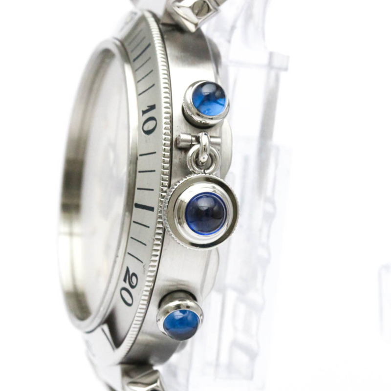 卡地亞 Pasha 38 計時碼錶鋼質石英男式手錶 W31018H8 拋光-3