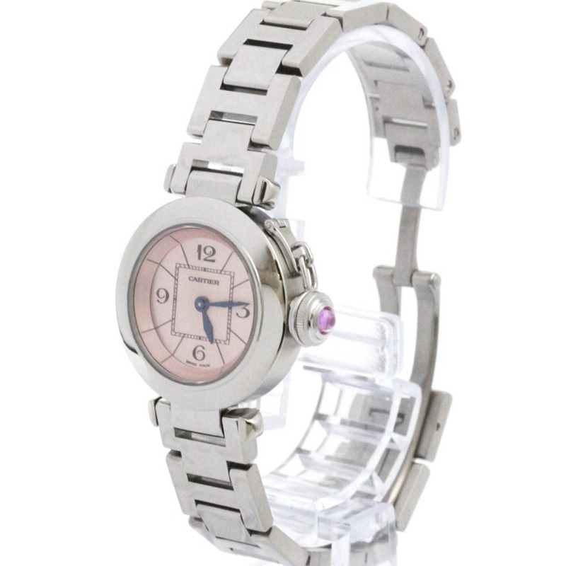 卡地亞 Miss Pasha 鋼石英女士手錶 W3140008 拋光-1