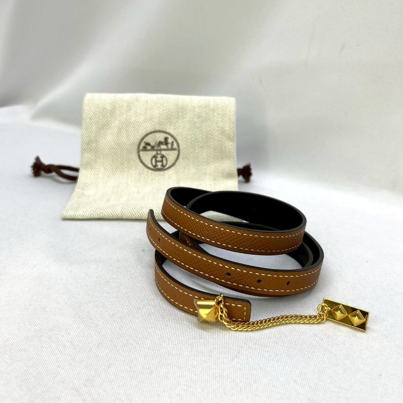 HERMES Medor鉚釘金鍊腰帶-0