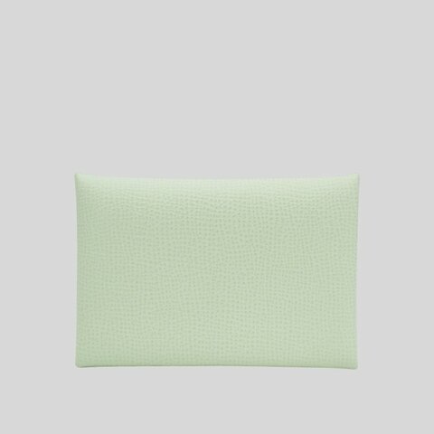 Hermes 展示品 Calvi 釦式對開卡包/卡片夾(氣泡綠)