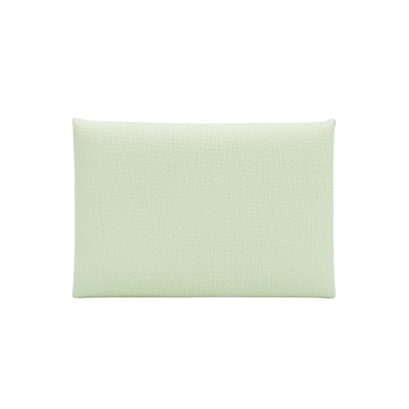 Hermes 展示品 Calvi 釦式對開卡包/卡片夾(氣泡綠)-2